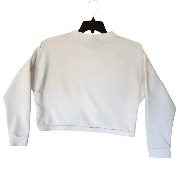 Puma Top Blouse Women's Medium Gray Nu-Tility Logo Long Sleeve Crew Neck - Picture 3 of 8